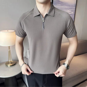 Camisa Polo Masculina Lisa Com Zíper FR107