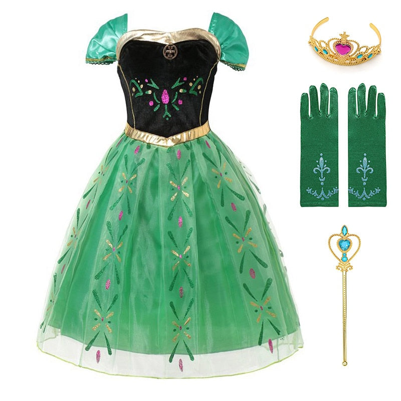 Vestido Fantasia Princesa Anna Coroação + Acessórios + Frete Grátis