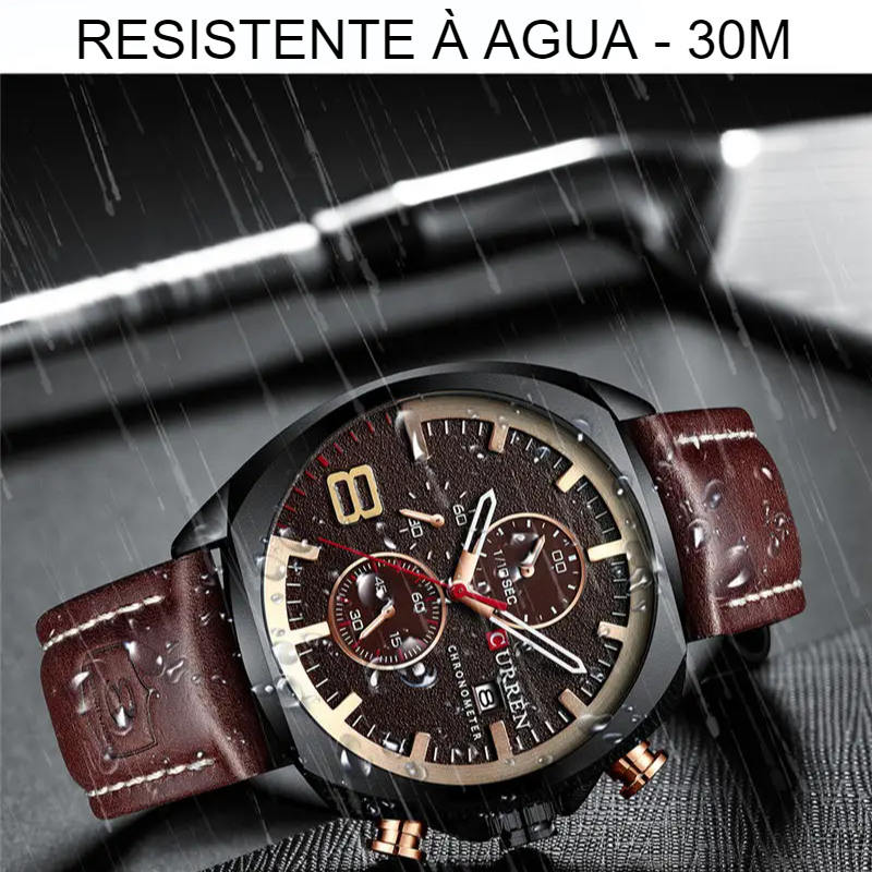 Relógio Masculino com Pulseira de Couro Sérum Classic