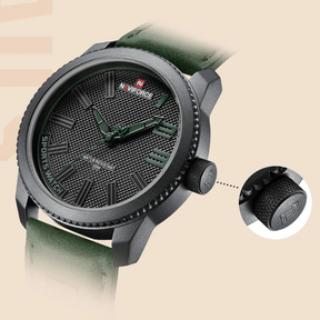 Relógio Masculino com Pulseira de Couro Chrono Pulse