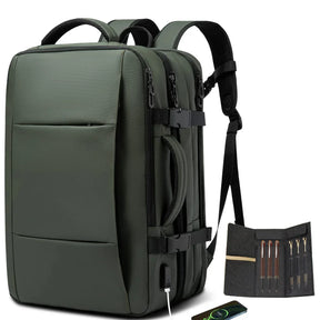 Mochila Para Viagem Masculina Porta USB Expansível Grande Capacidade Impermeável