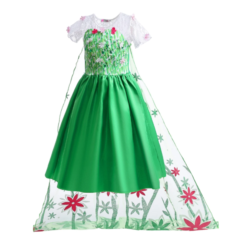 Vestido Elsa Primavera Verde - Frozen