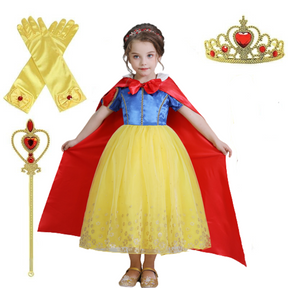 Vestido Fantasia Branca de Neve (Laços Vermelhos) + Acessórios + Frete Grátis