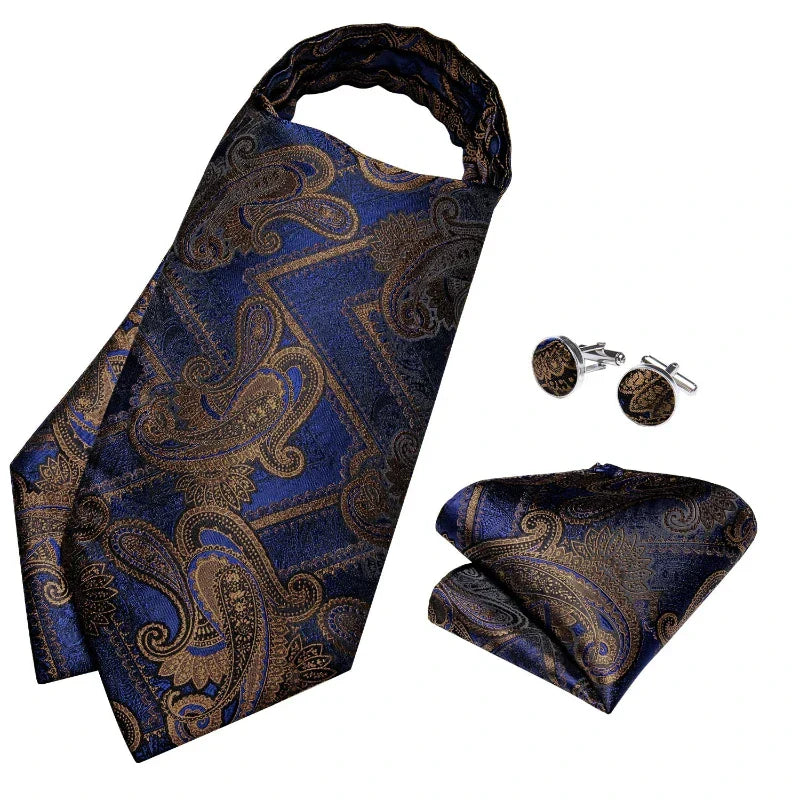 Gravata Ascot Masculina Conjunto Estampado Gianluca