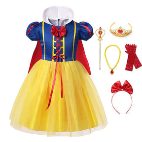 Vestido Fantasia Branca de Neve + Acessórios + Frete Grátis