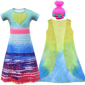 Vestido Fantasia Poppy Trolls 2