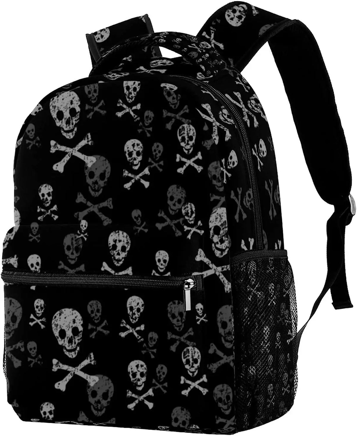 Mochila Unissex Estampa Caveiras Material Resistente