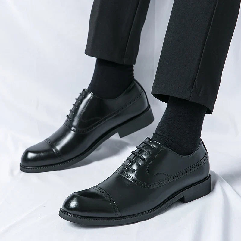 Sapato Social Masculino Preto Brogue Carbon