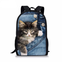 Mochila Multifuncional Estampa Gatinho De Grande Capacidade