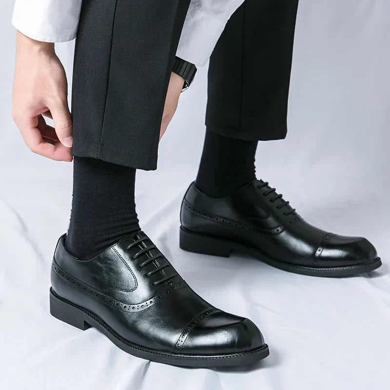 Sapato Social Masculino Preto Brogue Carbon