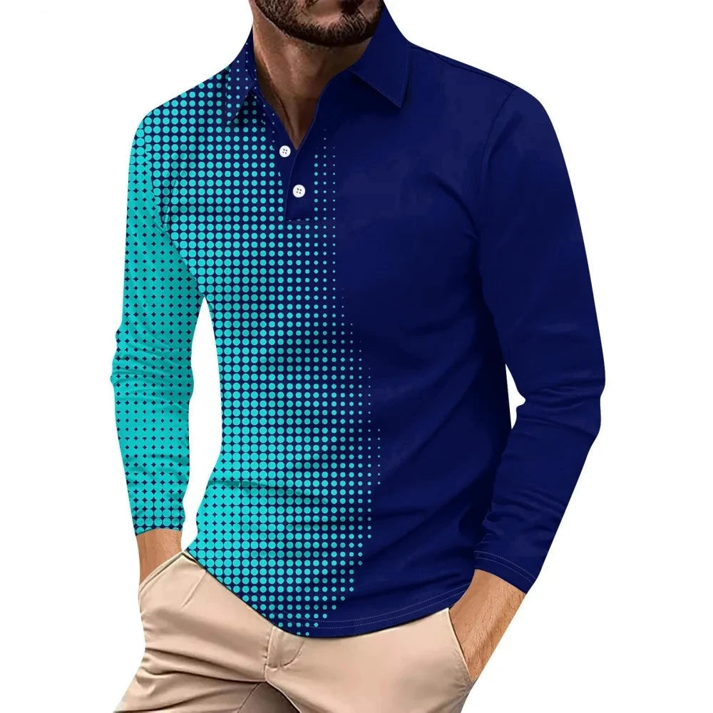 Camisa Masculina Manga Comprida Degradê Gradiente