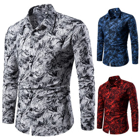 Camisa Masculina Social floral Estampada  De Alta Qualidade