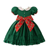 Vestido de Natal Infantil Laço Vermelho