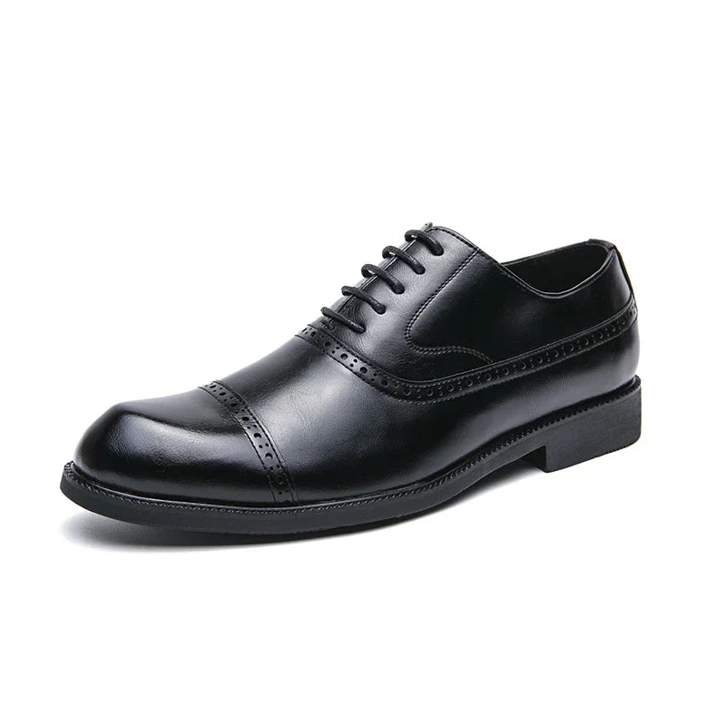 Sapato Social Masculino Preto Brogue Carbon