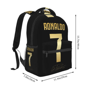 Mochila Unissex CR7 para Estudantes com Grande Capacidade