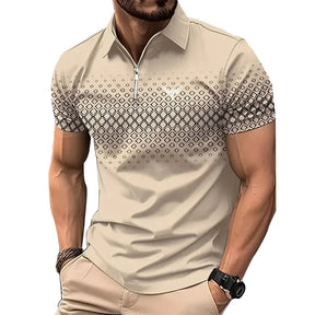 Camisa Masculina Casual Polo Estampada Manga Curta