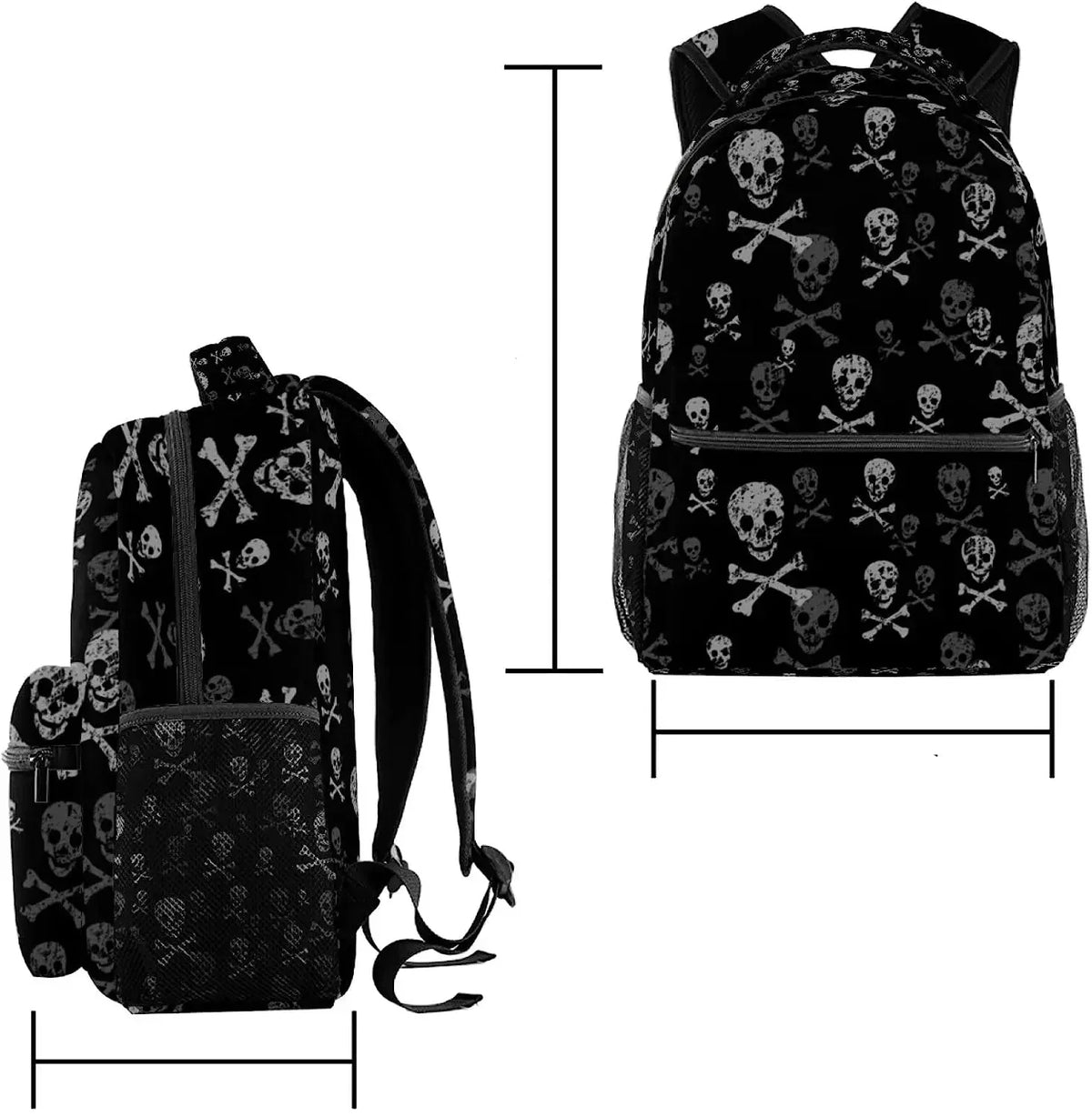 Mochila Unissex Estampa Caveiras Material Resistente