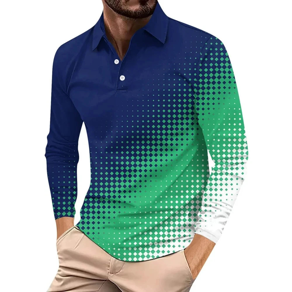 Camisa Masculina Manga Comprida Degradê Gradiente