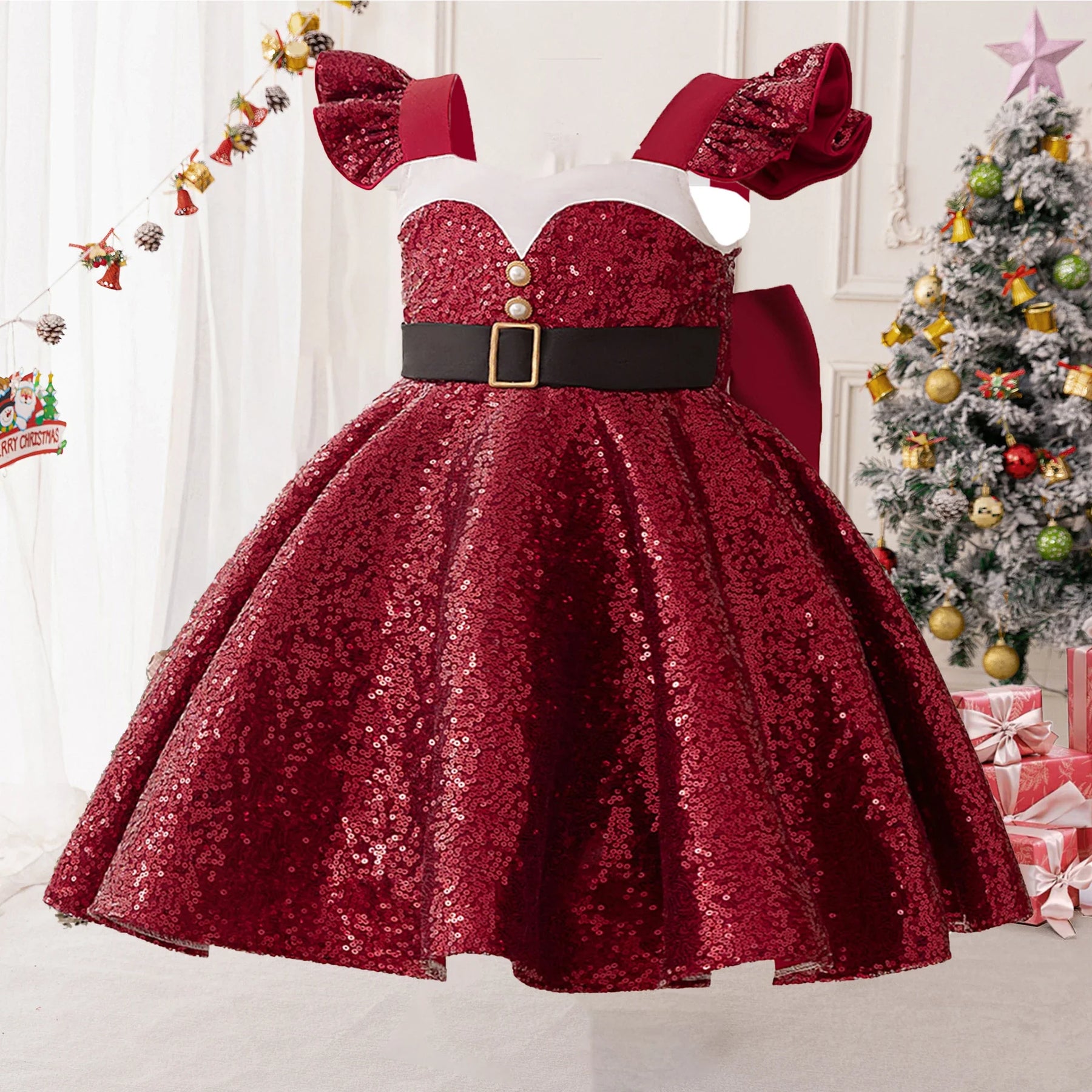 Vestido Mamães Noel Infantil