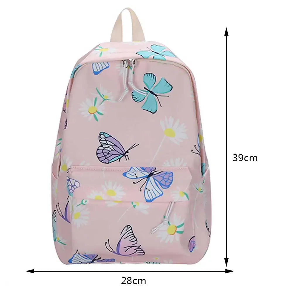 Mochila Multifuncional De Nylon Estampa Borboletas