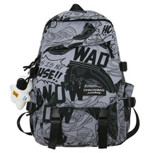 Mochila Masculina Versátil De Nylon Grande Capacidade Estampa de Letras