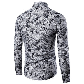 Camisa Masculina Social floral Estampada  De Alta Qualidade