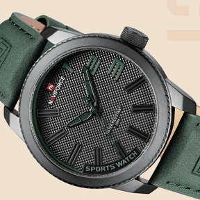 Relógio Masculino com Pulseira de Couro Chrono Pulse