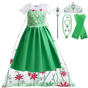 Vestido Elsa Primavera Verde - Frozen