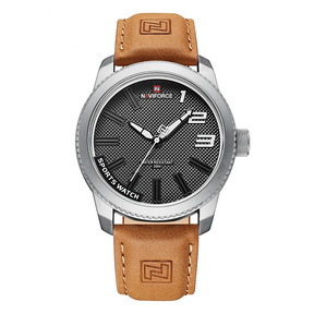 Relógio Masculino com Pulseira de Couro Chrono Pulse