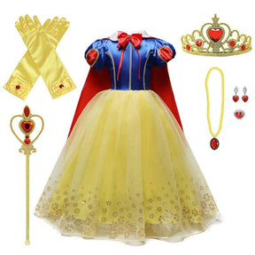 Vestido Fantasia Branca de Neve (Laços Vermelhos) + Acessórios + Frete Grátis