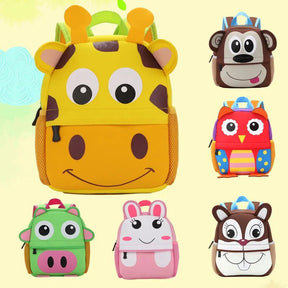 Mochila Infantil Animais 3D à Prova d'Água