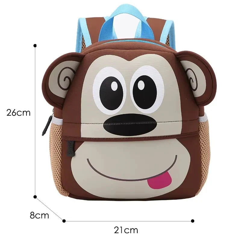 Mochila Infantil Animais 3D à Prova d'Água