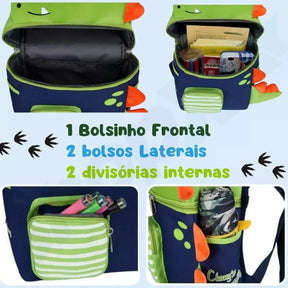 Mochila Infantil para Meninos Dino Amigável