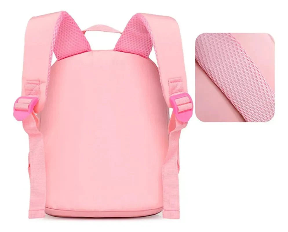 Mochila Infantil para Meninas com Acessório de Pelúcia